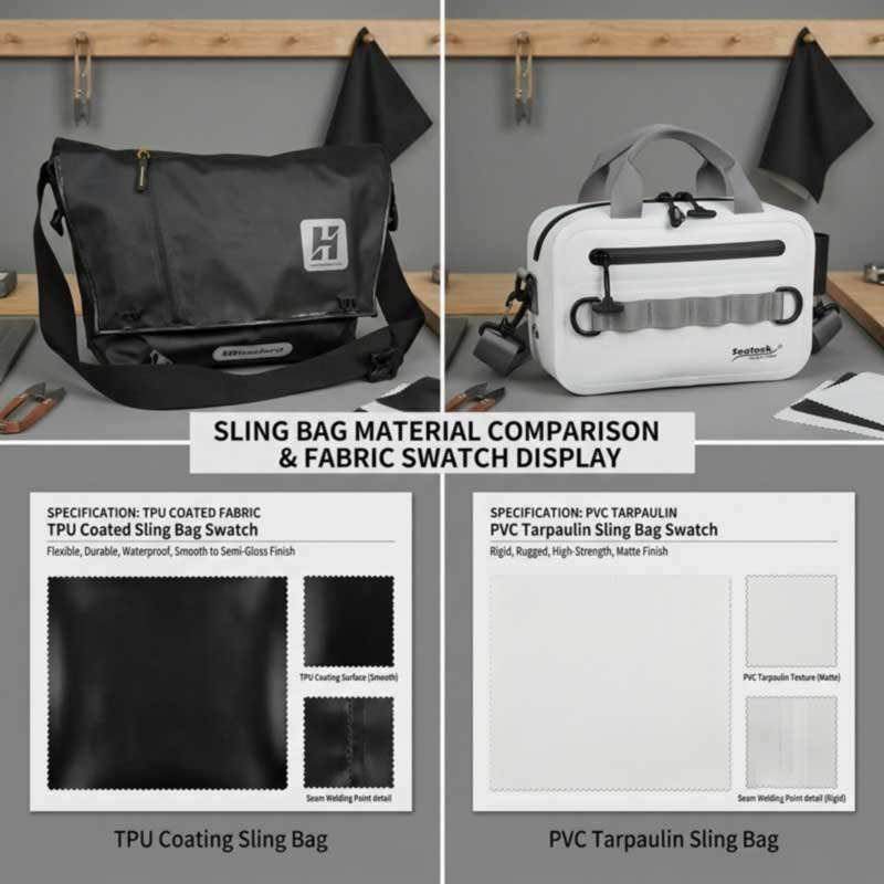 Vanntett Sling Bag Material Sammenligning Guide